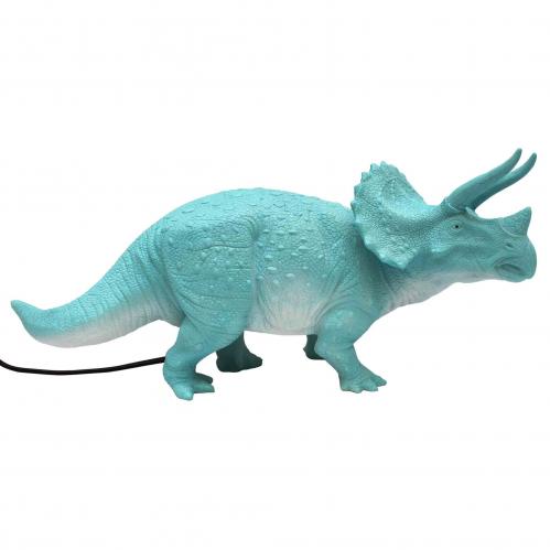 Dinosaurielampa - Triceratops -Turkos - Stor - www.frokenfraken.se