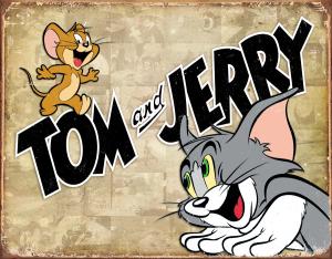 Tom & Jerry - Retro Metallskylt - 32 x 41 cm - www.frokenfraken.se