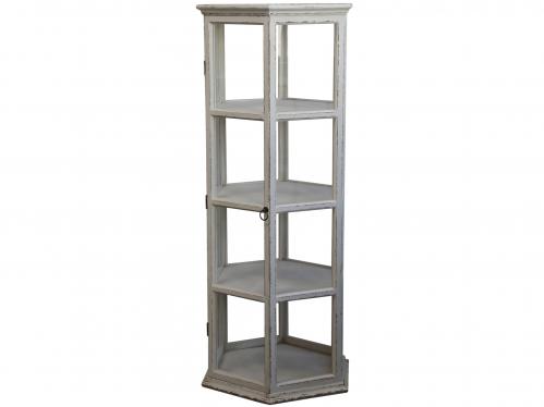 V.35 - Skåp - Med 4 hyllor - Antik Vit - 138 x 60,5 x 52 cm - www.frokenfraken.se