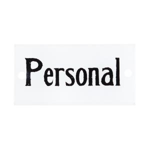 Emaljskylt - "Personal"- 4,5 x 9 cm - www.frokenfraken.se