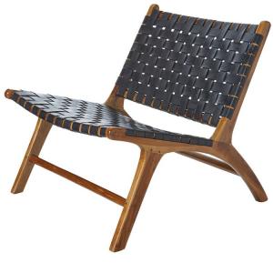 Fåtölj - Trä & Läder Svart - 1960-70-tal - www.frokenfraken.se