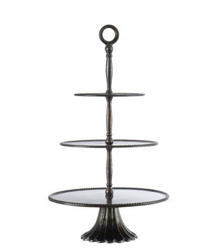 Vningsfat - Cake Stand Bronze - 3 vningar - 65 cm - www.frokenfraken.se