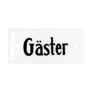 Emaljskylt - "Gäster" - 2 x 4,5 cm - www.frokenfraken.se