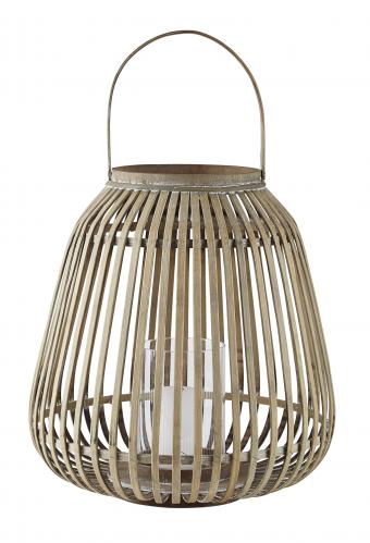 Lanterna - Bambu - Glas - Natur - Klart - 
D 37,0cm - H - www.frokenfraken.se