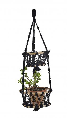 Hngande Korgar - Macrame - Svart - www.frokenfraken.se