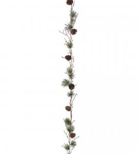 Lärkgirlang med kottar - Julgirlang - 135 cm - www.frokenfraken.se