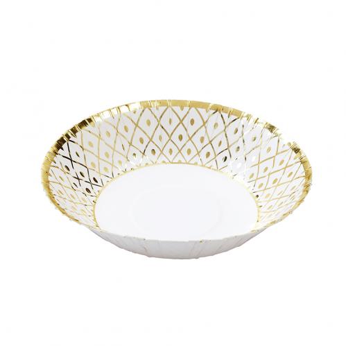 Papperssklar - Party Porcelain Gold Bowls - 20 cm - www.frokenfraken.se