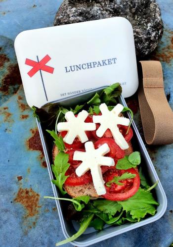 Matlda - Lunchpaket - Vit/Gr - 18 x 12 cm x 6.5 cm - www.frokenfraken.se