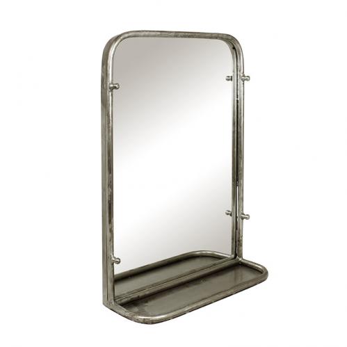Spegel med hylla - Antik silver - 35 x 13 x 50 cm - www.frokenfraken.se