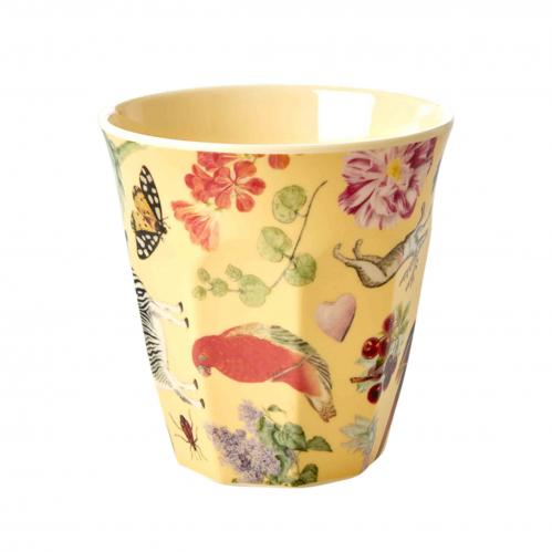 Mugg - Gul - Blomster och Djur - Melamine - www.frokenfraken.se