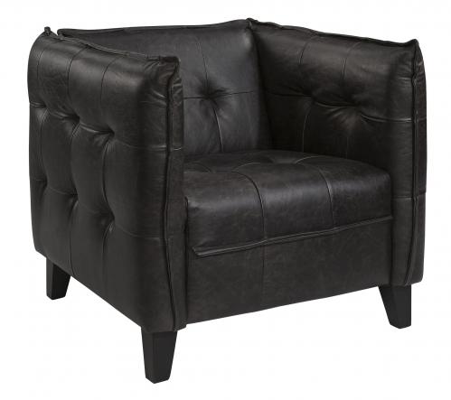 MILLAU armchair black leather - www.frokenfraken.se