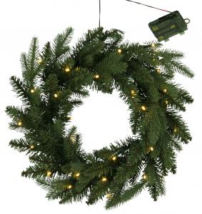 Krans - Grankrans belysning- Batteri - Ø40 cm - www.frokenfraken.se