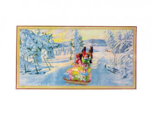 Julbonad - Tomte åker häst & vagn - 35 x 26 cm - www.frokenfraken.se