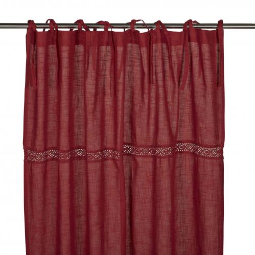 Gardiner - Spetsband - Knytband - Rd - 2 X 115 X 240cm - www.frokenfraken.se