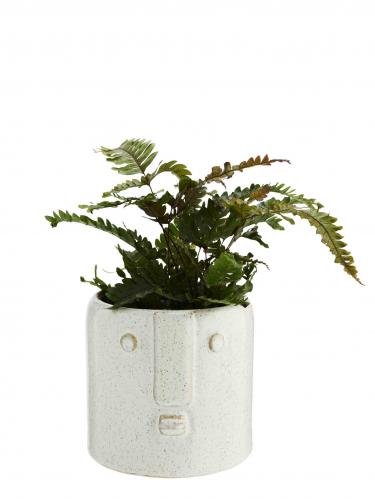 Kruka - Ansikte - Off White - Ø11,5 x 10,5 cm - www.frokenfraken.se