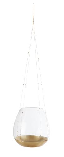 Ljuslykta/Ampel - Hängande - Mässing & Glas - Stor - www.frokenfraken.se