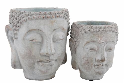 Kruka - Buddha - Grå - 15 x 14 cm - www.frokenfraken.se