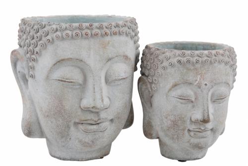 Kruka - Buddha - Grå - 15 x 14 cm - www.frokenfraken.se