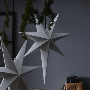 Julstjärna - Grå - inkl svart textilsladd - 55 x 65 cm - www.frokenfraken.se
