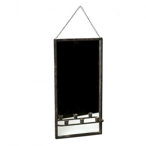 Spegel med ljushllare - Metall - 30 x 9 x 60 cm - www.frokenfraken.se