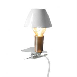 Lampa Mini På Klämma Antik Vit - Ø 10 x H 16,5 cm - www.frokenfraken.se