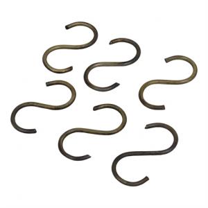 S-krokar Antik Mässing 6-pack - W 3,5 x H 7 cm - www.frokenfraken.se