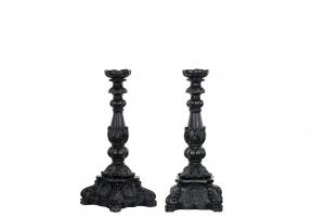 Ljusstake Enya Svart/Brun  - 13 x 32 cm - www.frokenfraken.se