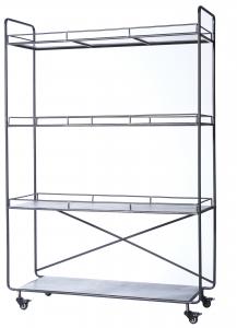 Hylla - På hjul - Svart - 121 40 x 175 cm - www.frokenfraken.se