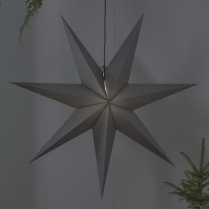 Julstjärna - Grå - inkl svart textilsladd - 100 cm - www.frokenfraken.se
