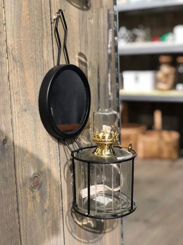 Väggställning med Spegel för Fotogenlampa - Silver - 11 x 33 cm - www.frokenfraken.se