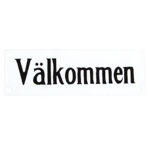 Emaljskylt - "Välkommen" - 15 x 5 cm - www.frokenfraken.se