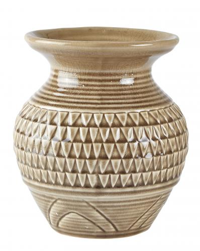 Vas - m. mnster - Keramik - Sand - D 19,0cm - 
H 20,0cm - - www.frokenfraken.se