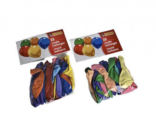 Ballonger - Blandade färger - 25-pack - www.frokenfraken.se