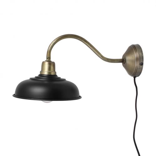 Vgglampa - Svart/Mssing - 39 x 20 cm - www.frokenfraken.se