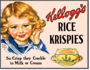 Kelloggs Rice Krispies - Retro Metallskylt - 32 x 41 cm - www.frokenfraken.se