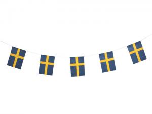 Girlang - Vimplar - Svenska Flaggan - 10 st - 2,5 m - www.frokenfraken.se