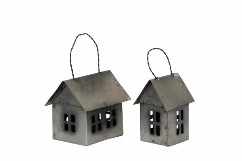 Ljuslykta - Hus i metall - Gr - 2-pack - www.frokenfraken.se