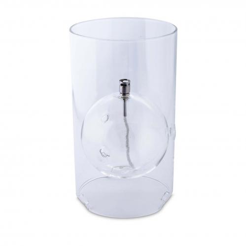 Oljelampa - Glas - Cylinder med boll - Silver - 15 x 26 cm - www.frokenfraken.se