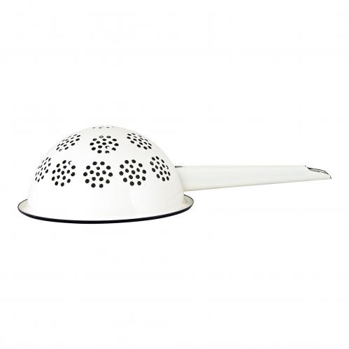 Durkslag - Emalj - Cream/Offwhite - 9 x Ø16,5 cm - www.frokenfraken.se