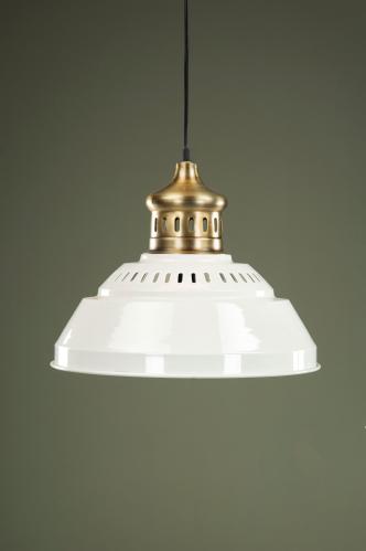 Taklampa - Emalj - Vit/Mssing - 42 cm - www.frokenfraken.se