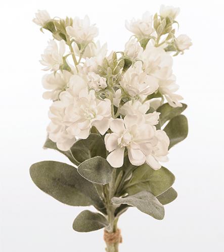 Lövkoja bukett - Vit - 28 cm - www.frokenfraken.se