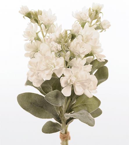 Lövkoja bukett - Vit - 28 cm - www.frokenfraken.se