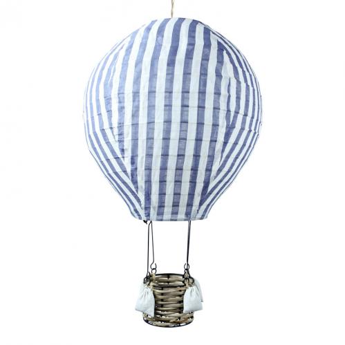 Taklampa - Luftballong inkl textilsladd - Randig bl & vit - www.frokenfraken.se