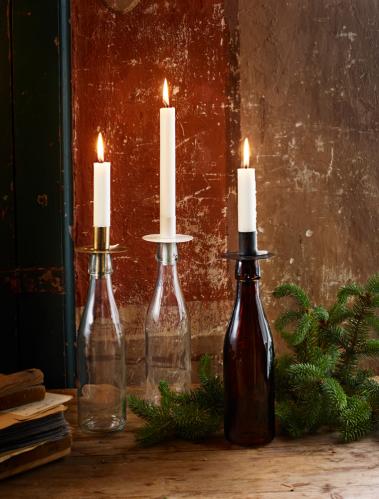 Ljusstake - Ljushållare för Flaska Mässing - www.frokenfraken.se