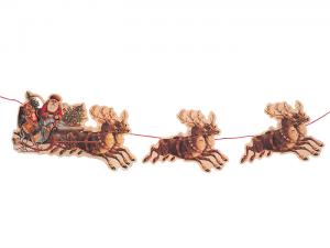 Girlang - Tomte med släde - renar - Julpynt - 3 m - www.frokenfraken.se