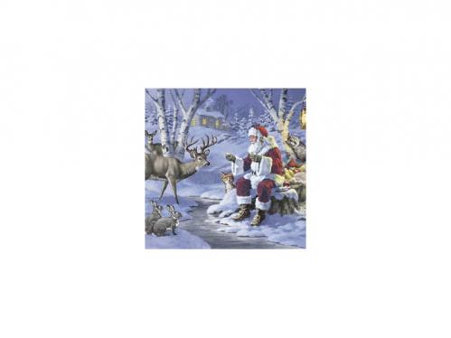 Servetter - Santa in forest - 20-pack/33 x 33 cm - www.frokenfraken.se