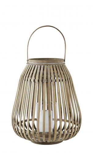 Lanterna - Bambu - Glas - Natur - Klart - 
D 29,0cm - H - www.frokenfraken.se