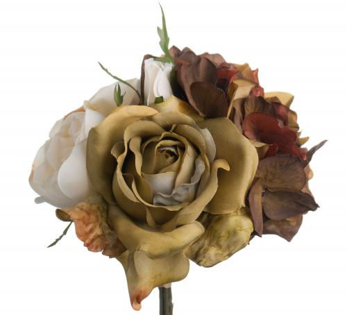 Bukett - Guldbrun - Sidenblommor - 30 cm - www.frokenfraken.se