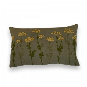 Kuddfodral - broderade blommor - Grön - 40 x 60 cm - www.frokenfraken.se