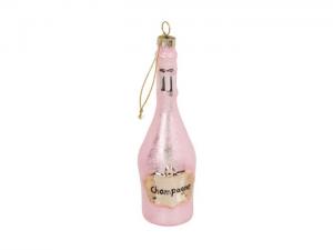Julkula - Champagneflaska - Rosa - 15 cm - www.frokenfraken.se